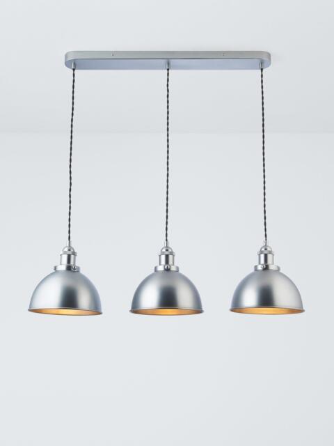 John Lewis Baldwin 3 Pendant Diner Ceiling Light, Silver - image 1