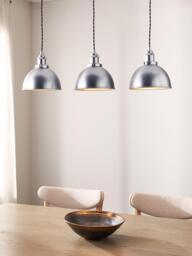John Lewis Baldwin 3 Pendant Diner Ceiling Light, Silver - thumbnail 5