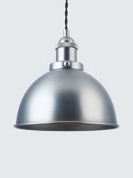 John Lewis Baldwin 3 Pendant Diner Ceiling Light, Silver - thumbnail 3