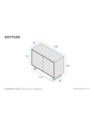 KETTLER Oslo 2 Door Sideboard, Grey - thumbnail 5
