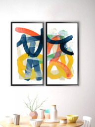 John Lewis Cartissi Studio 'Shuffling' Framed Canvas Prints, Set of 2, 84 x 44cm, Multi - thumbnail 2