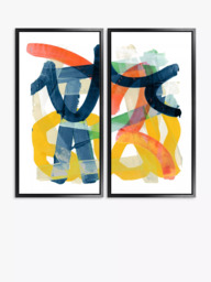 John Lewis Cartissi Studio 'Shuffling' Framed Canvas Prints, Set of 2, 84 x 44cm, Multi - thumbnail 1