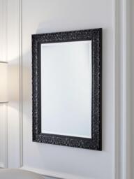 Yearn Carved Rectangular Wall Mirror, Black