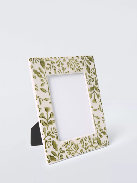 John Lewis Ceramic Floral Texture Photo Frame, Green - image 1