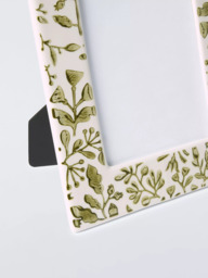 John Lewis Ceramic Floral Texture Photo Frame, Green - thumbnail 2