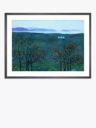 John Lewis Andrew Lansley 'Orange Grove' Framed Print & Mount, 60 x 80cm, Blue/Orange