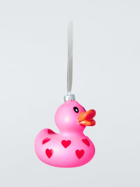 John Lewis The Enthusiast Heart Duck Bauble, Neon Pink - image 1