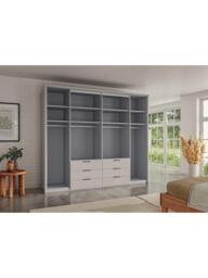 John Lewis Osaka 2.5m Bi-Fold Wardrobe with 2 Glass Doors, 4 Mirrored Doors & 6 Glass Drawers - thumbnail 4