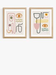 EAST END PRINTS Dan Hobday 'Feel Good' Wood Framed Print, Set of 2