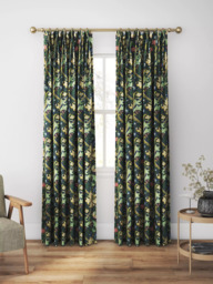 Morris & Co. Golden Lily Made to Measure Curtains or Roman Blind, Midnight/Green - thumbnail 5