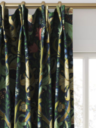 Morris & Co. Golden Lily Made to Measure Curtains or Roman Blind, Midnight/Green - thumbnail 4