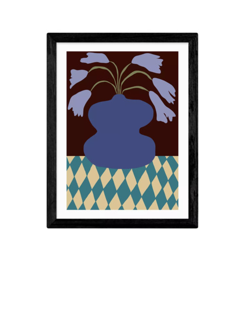EAST END PRINTS Miho Art Studio 'Purple Pottery & Dropping Lily' Framed Print - image 1