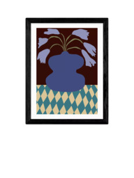 EAST END PRINTS Miho Art Studio 'Purple Pottery & Dropping Lily' Framed Print - thumbnail 1
