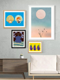 EAST END PRINTS Miho Art Studio 'Purple Pottery & Dropping Lily' Framed Print - thumbnail 2