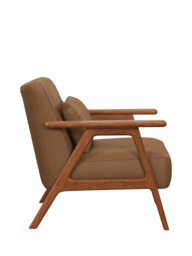 John Lewis Hendricks Leather Armchair, Dark Leg - thumbnail 3