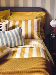 John Lewis Block Stripe Reversible Pure Cotton Duvet Cover Set - thumbnail 2