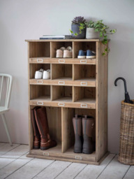Garden Trading Chedworth Wood 11 Slot Welly & Shoe Locker Rack - thumbnail 2
