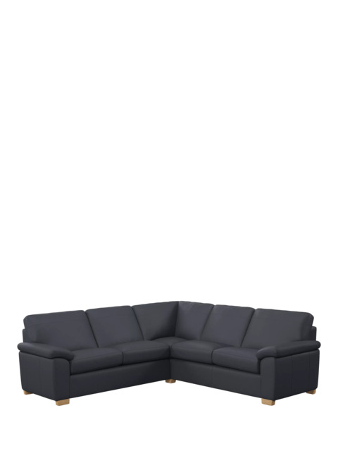 John Lewis Camden 5+ Seater Corner Leather Sofa, Light Leg - image 1