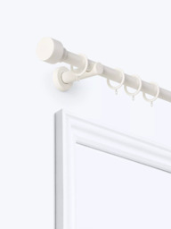 John Lewis Fixed Metal Curtain Pole Kit with Stud Finial, Dia.28mm