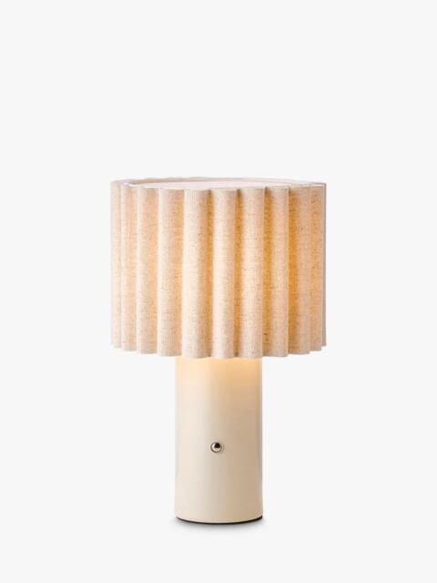John Lewis Modern Scallop Painted Rechargeable Table Lamp, Matt Greige - image 1