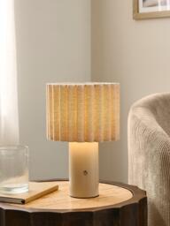 John Lewis Modern Scallop Painted Rechargeable Table Lamp, Matt Greige - thumbnail 2