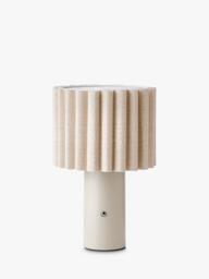 John Lewis Modern Scallop Painted Rechargeable Table Lamp, Matt Greige - thumbnail 3