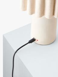 John Lewis Modern Scallop Painted Rechargeable Table Lamp, Matt Greige - thumbnail 6
