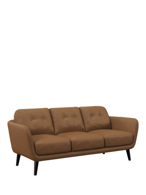 John Lewis Arlo Large 3 Seater Leather Sofa, Dark Leg - image 1