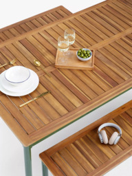 John Lewis Erna 6-Seater Garden Dining Table & Benches Set - thumbnail 3