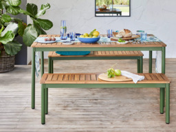 John Lewis Erna 6-Seater Garden Dining Table & Benches Set - thumbnail 2