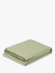 Piglet in Bed Colour Drenched Gingham Linen Blend Flat Sheet - thumbnail 2