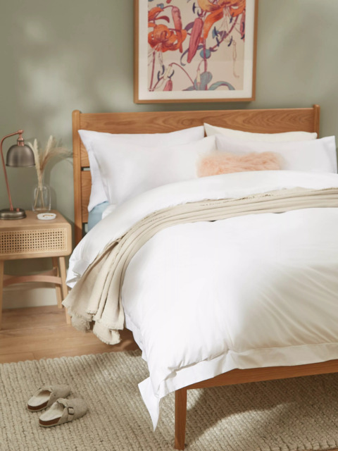 John Lewis Annecy Egyptian Cotton Embroidered Percale 200 Thread Count Bedding - image 1