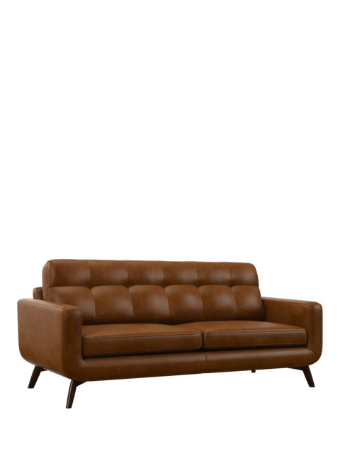 John Lewis Barbican Grand 4 Seater Leather Sofa, Dark Leg - image 1
