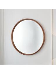 Yearn Beauf Round Oak Wood Frame Wall Mirror - thumbnail 5