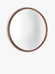 Yearn Beauf Round Oak Wood Frame Wall Mirror - thumbnail 2