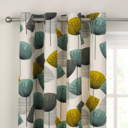 Sanderson Dandelion Clocks Pair Lined Eyelet Curtains, Aqua - thumbnail 5