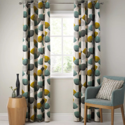 Sanderson Dandelion Clocks Pair Lined Eyelet Curtains, Aqua - thumbnail 3