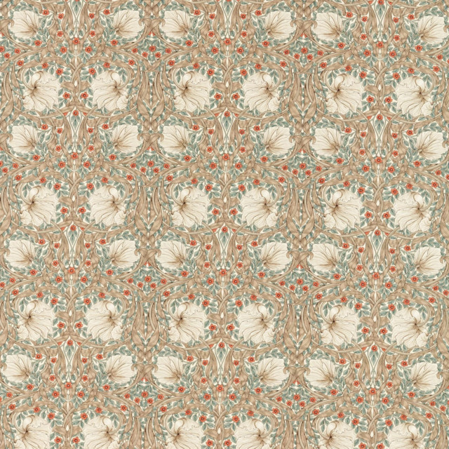 Morris & Co. Pimpernel Made to Measure Curtains or Roman Blind, Linen/Coral - image 1