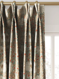 Morris & Co. Pimpernel Made to Measure Curtains or Roman Blind, Linen/Coral - thumbnail 4