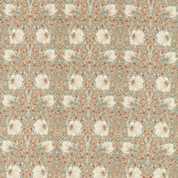 Morris & Co. Pimpernel Made to Measure Curtains or Roman Blind, Linen/Coral - thumbnail 1