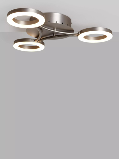 John Lewis Boyd LED 3 Arm Semi Flush Ceiling Light, Brass - image 1