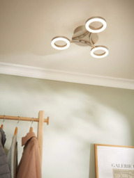 John Lewis Boyd LED 3 Arm Semi Flush Ceiling Light, Brass - thumbnail 2