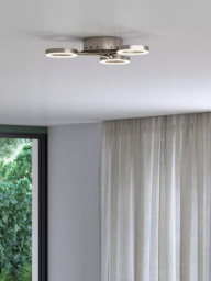 John Lewis Boyd LED 3 Arm Semi Flush Ceiling Light, Brass - thumbnail 4