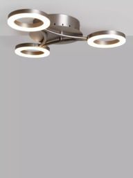 John Lewis Boyd LED 3 Arm Semi Flush Ceiling Light, Brass - thumbnail 1