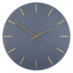 John Lewis Large Arne Wall Clock, 60cm, Brass/Grey