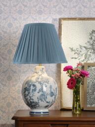 Laura Ashley Maltby Ceramic Base Table Lamp, Blue - thumbnail 2