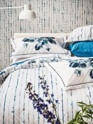 Designers Guild Indigo Flower 250 Thread Count Reversible Duvet Cover Set, Multi - thumbnail 3