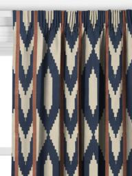 John Lewis Paz Made to Measure Curtains or Roman Blind, Blue/Natural - thumbnail 2