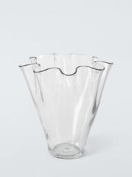 John Lewis Handkerchief Wave Glass Vase, H28.7cm, Clear - thumbnail 1