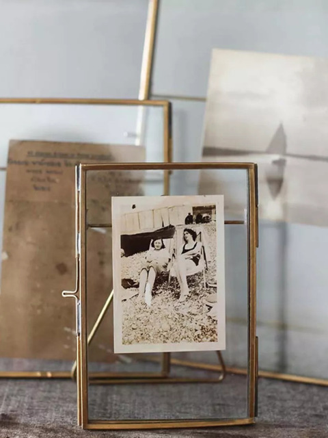 Nkuku Danta Photo Frame, Antique Brass - image 1